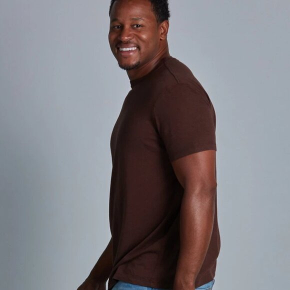 Men's Onno Short Sleeve Bamboo T-Shirt Espresso Brown - Picture 1 of 3